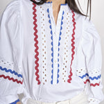 Camicia con passamaneria RITA BLOUSE RITA1BLO WHITE2 antik batik 