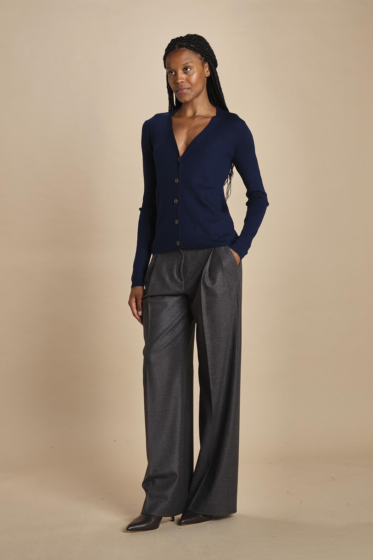 MIL LAU2 cardigan a costine fin.16 MIL LAU2 E21210 BLU milaura 