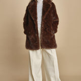 cappotto in ecofur. ANASTASIA MARRON giovanni paris 