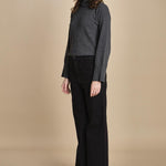 denim a zampa con taschine FAUVE BLACK fam 