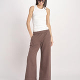 pantalone diritto con elastico in vita PENSIL ESSELING BROWN true avenue 