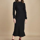 abito midi con scollo dietro TUNISI BLACK crida 