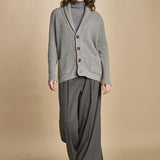 cardigan collo a scialle D251016S 3554 GRIGIO CHIARO milaura 