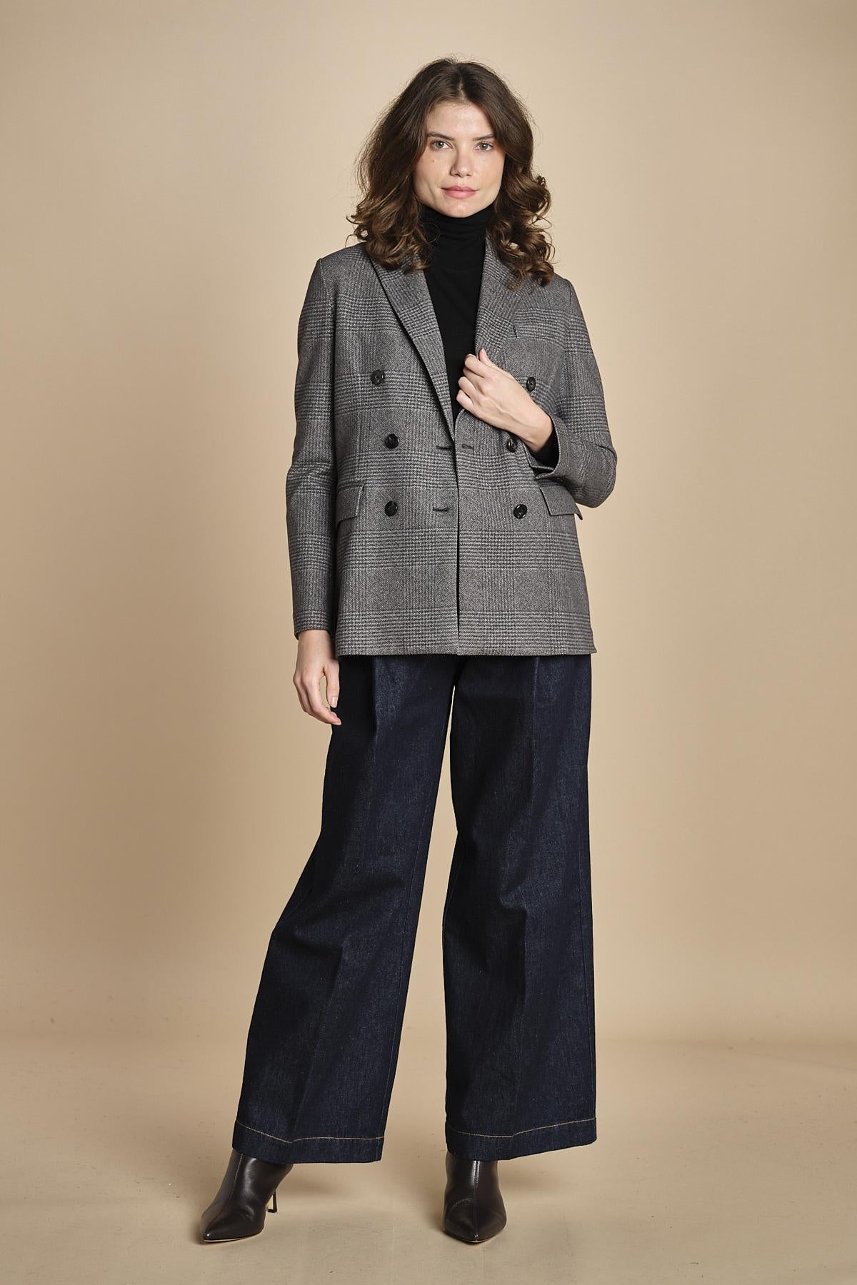 blazer doppiopetto in jersey galles 3679 NERO circolo 1901 