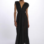 MIKONOS maxi abito con scollo senza maniche MIKONOS NOIR laraethnics 