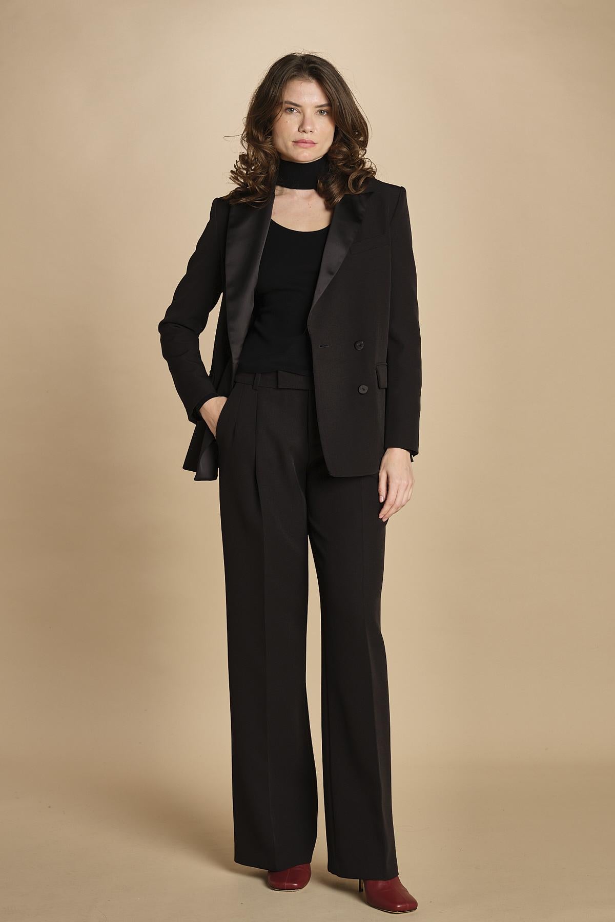 giacca doppipetto in cady 30303-313 NERO 29 federica tosi 