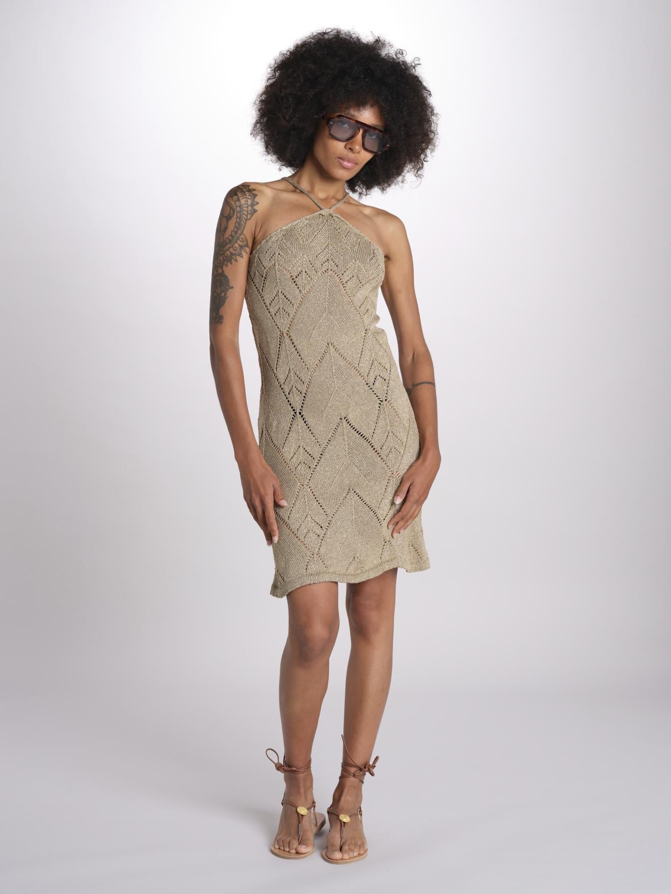 abito lungo in crochet 2610 GOLD nima 