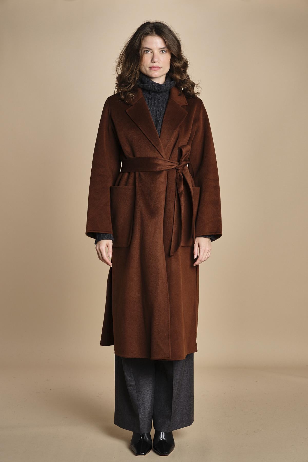 cappotto vestaglia double CELIA IO111046 BR248 ivy oak 