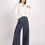 camicia con ricamo fiori DESTRO 2615111032600 001 BIANCO weekend maxmara 