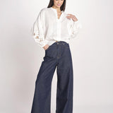 camicia con ricamo fiori DESTRO 2615111032600 001 BIANCO weekend maxmara 
