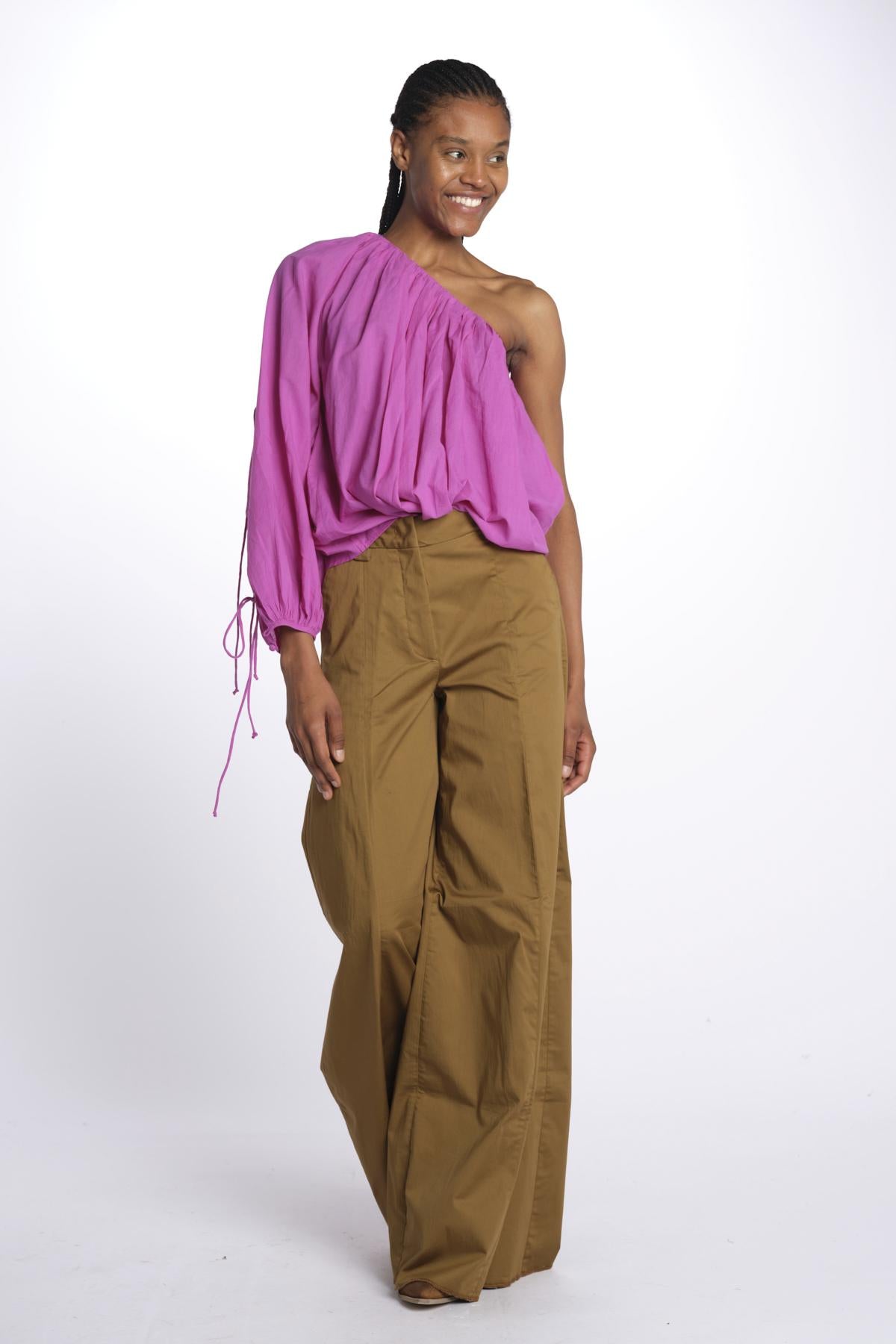 Camicia JOINA voille over mono spalla JOINA PURPLE laurence bras 