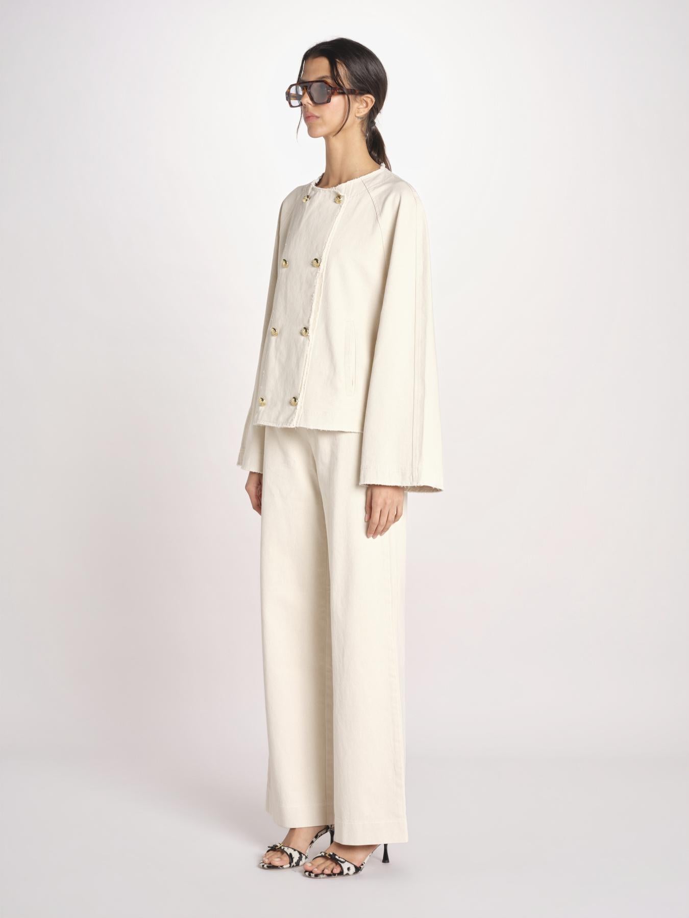 giacca in canvas con bottoni oro SALLY COMFORTBULL NATURAL true avenue 