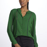 Camicia con frange e inserti pizzo G011 5340 n21 