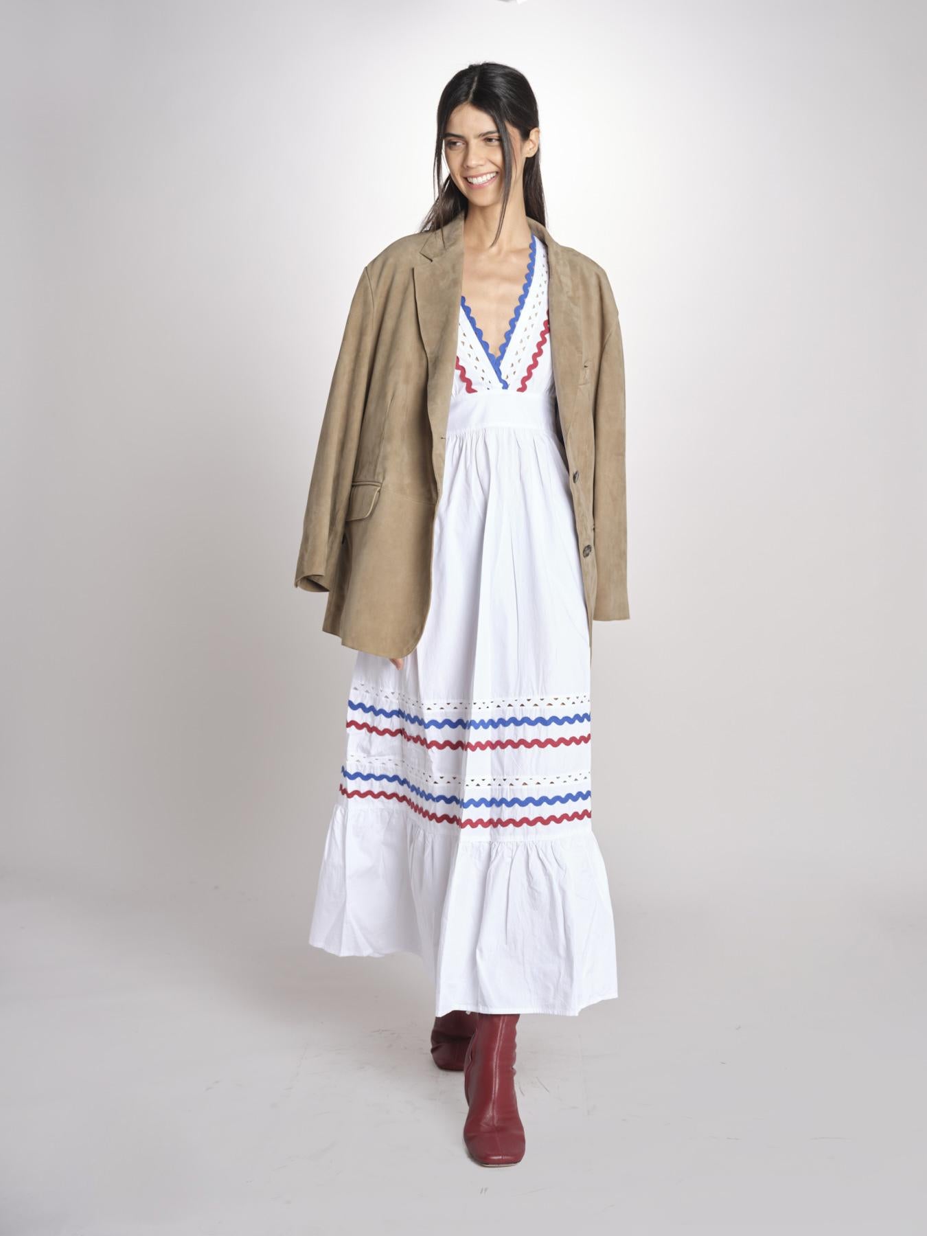 Abito con passamaneria RITA LONG DRESS RITA1BLO WHITE2 antik batik 