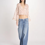 camicia manica lunga con rouches KBL0138 TE0267 kristina ti 