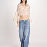 camicia manica lunga con rouches KBL0138 TE0267 kristina ti 