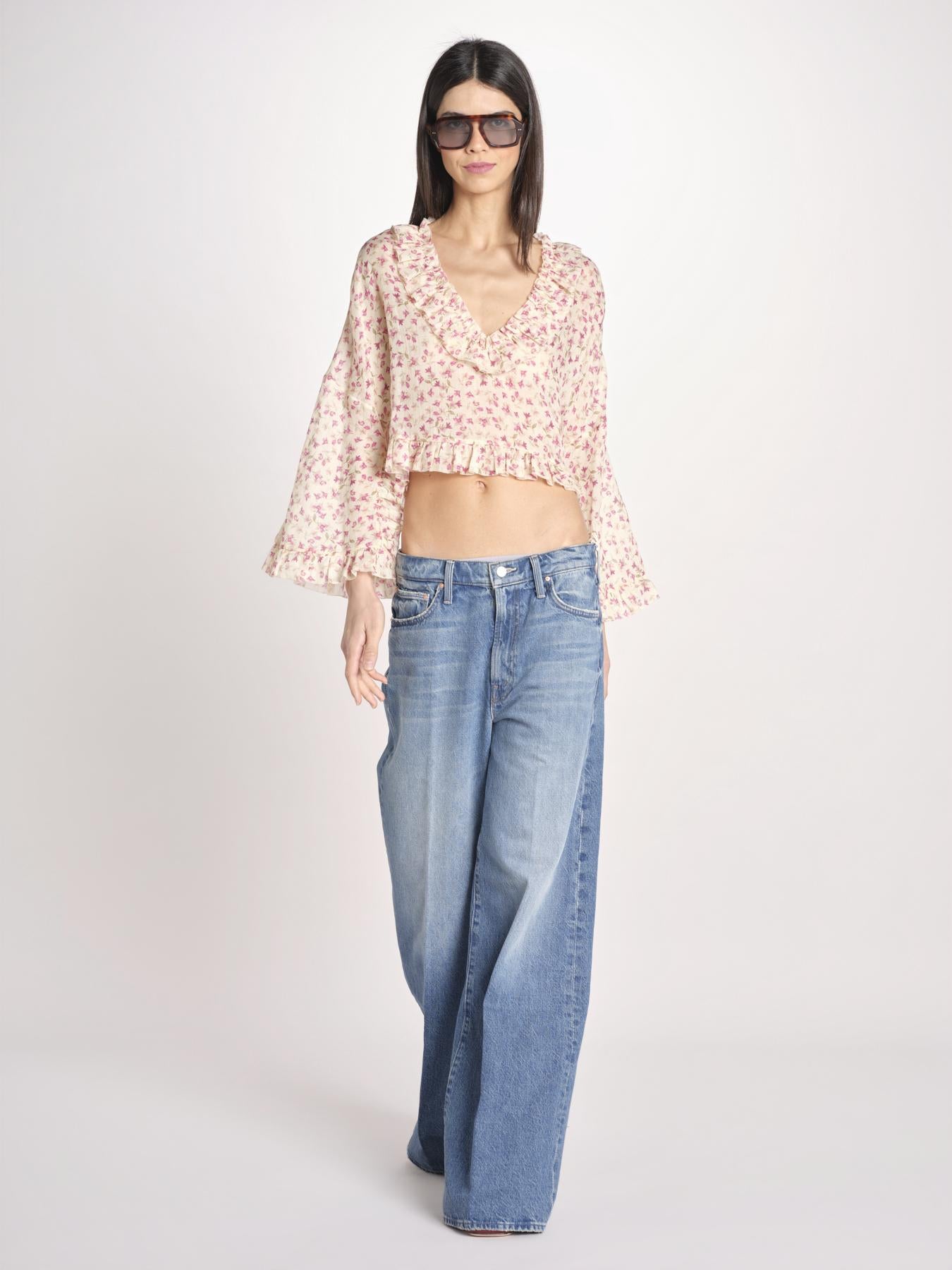 camicia manica lunga con rouches KBL0138 TE0267 kristina ti 