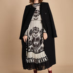 abito lungo con stampa a fiori FLORA ARABESQUE 339998 CREAM farm rio 