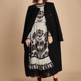 abito lungo con stampa a fiori FLORA ARABESQUE 339998 CREAM farm rio 