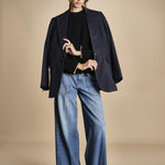 maglia girocollo over CLAUDIA GIROCOLLO NERO_CAMMELLO tenne' 