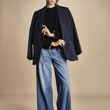 maglia girocollo over CLAUDIA GIROCOLLO NERO_CAMMELLO tenne' 