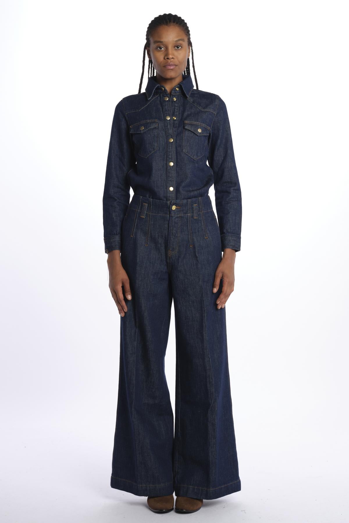  DARTED WIDE LEG JEAN BLU frame 