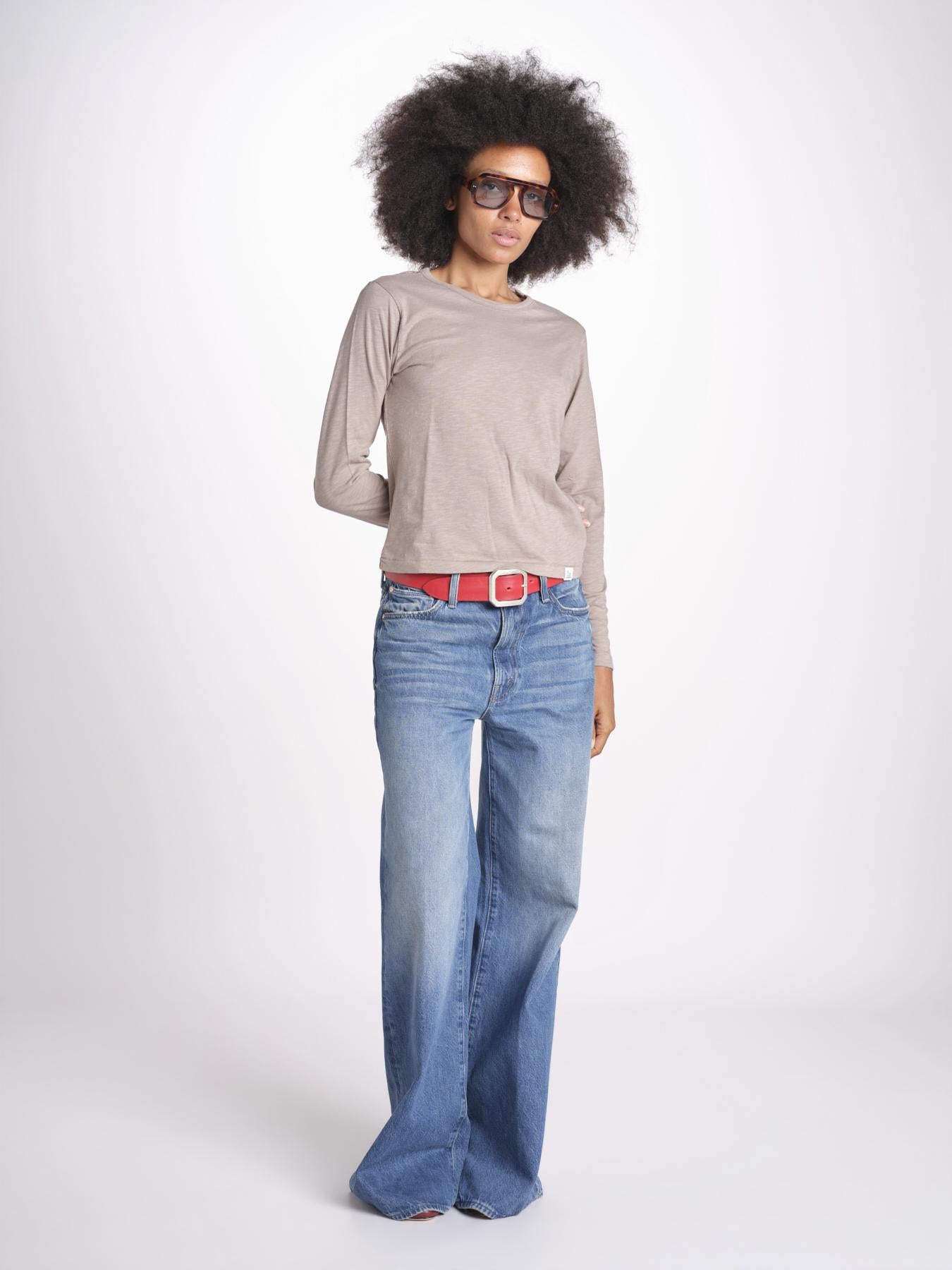 t-shirt girocollo manica lunga WSLS21 061 FRAIDED GRAIN merz b 