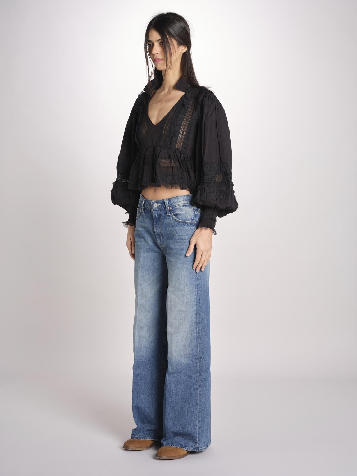 Camicia over con pizzo MELODY BLACK mes demoiselles 