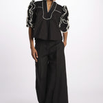 Top ROSE  con rouches ROSE TOP 1725 BLACK scarlett poppies 
