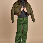 pantalone a zampa con taschine FAUVE WX GREEN fam 