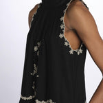Abito KINGSLEY lunguette s/m ricamo fiori 093 BLACK sea ny 