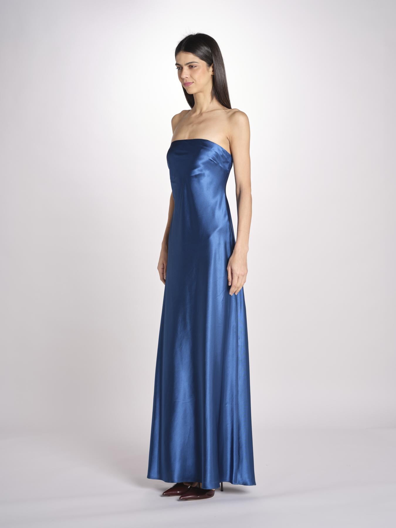 abito lungo con elastico 3326 BLU access 