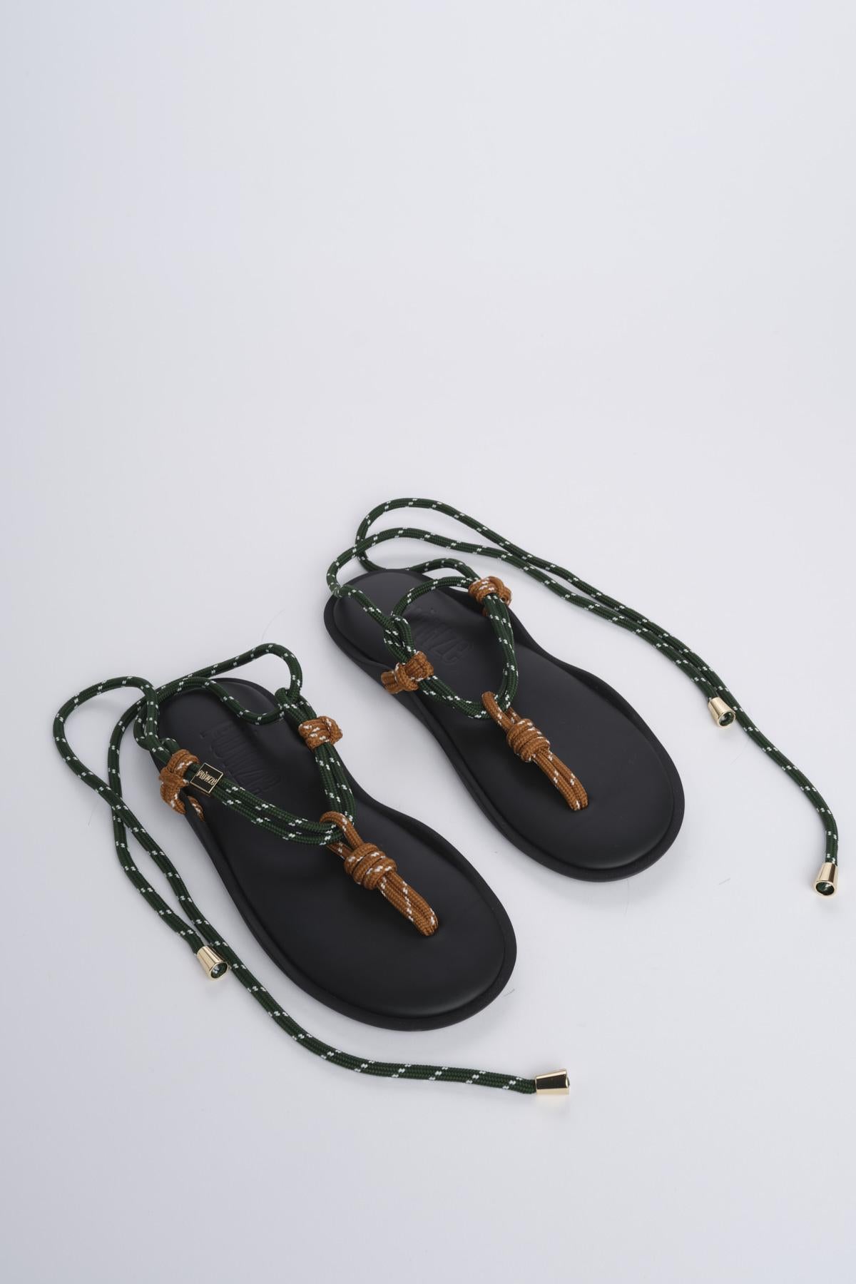FLO' TWIN  sandalo infradito allacciato alla schiava FLÒ TWIN HALZENUT FOREST GREEN flòwze 