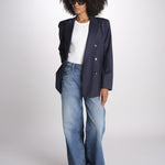 ZINIA blazer doppiopetto in fresco di lana ZINIA COOL WOOL BLU true avenue 