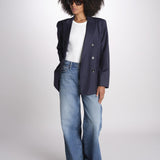 ZINIA blazer doppiopetto in fresco di lana ZINIA COOL WOOL BLU true avenue 