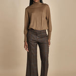 MELODIA pantalone cropped con risvolto a quadretti MELODIA 65220925 26 quelledue 