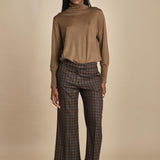MELODIA pantalone cropped con risvolto a quadretti MELODIA 65220925 26 quelledue 
