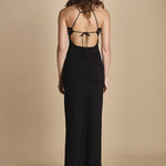 abito lungo con scollo squadrato PALMERA BLACK undress code 
