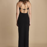 abito lungo con scollo squadrato PALMERA BLACK undress code 