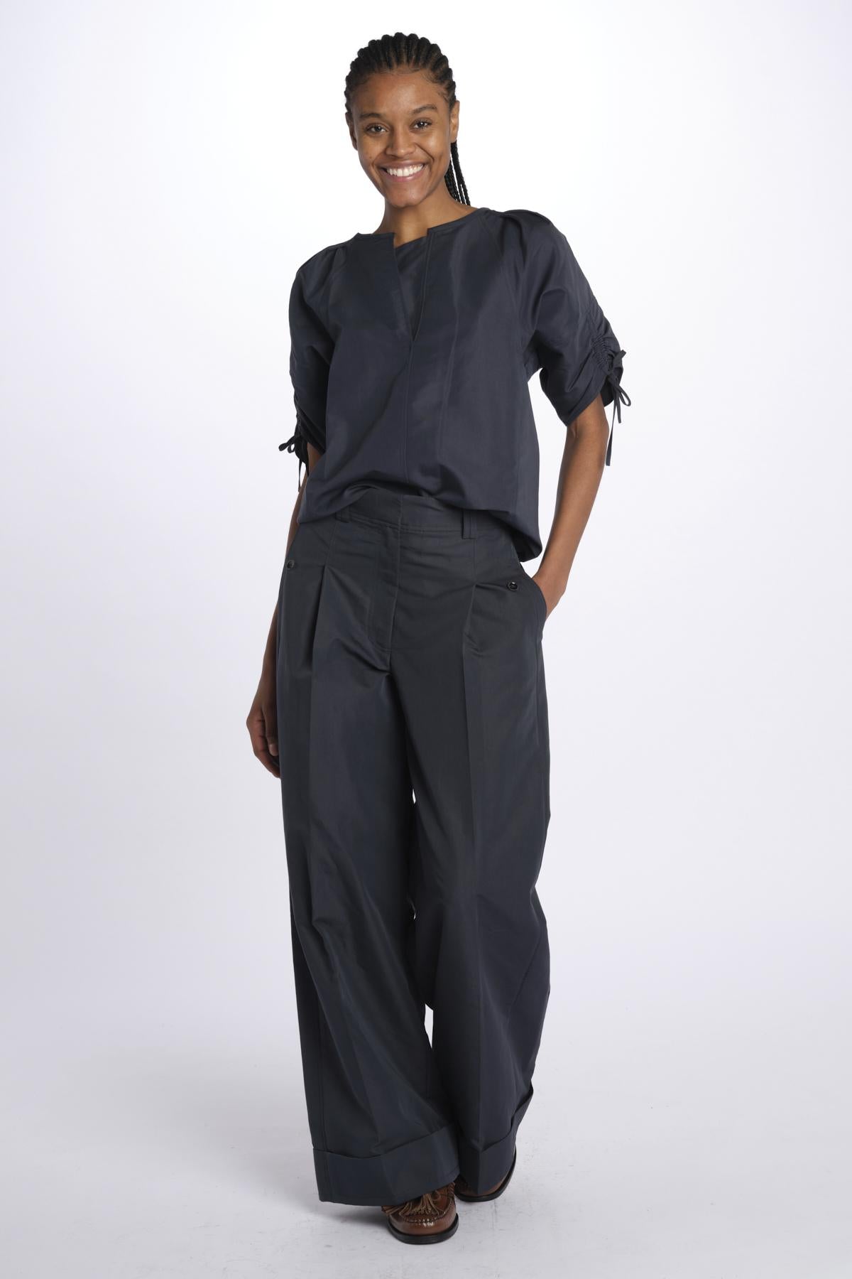 Pantalone HIGH WAIST pences con risvolto 51279LCO MIDNIGHT phillip lim 