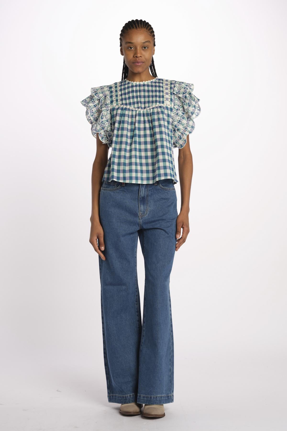 HUDALLA51 camicia  check con maniche a sbuffo HUDALLA51 C1365 bellerose 