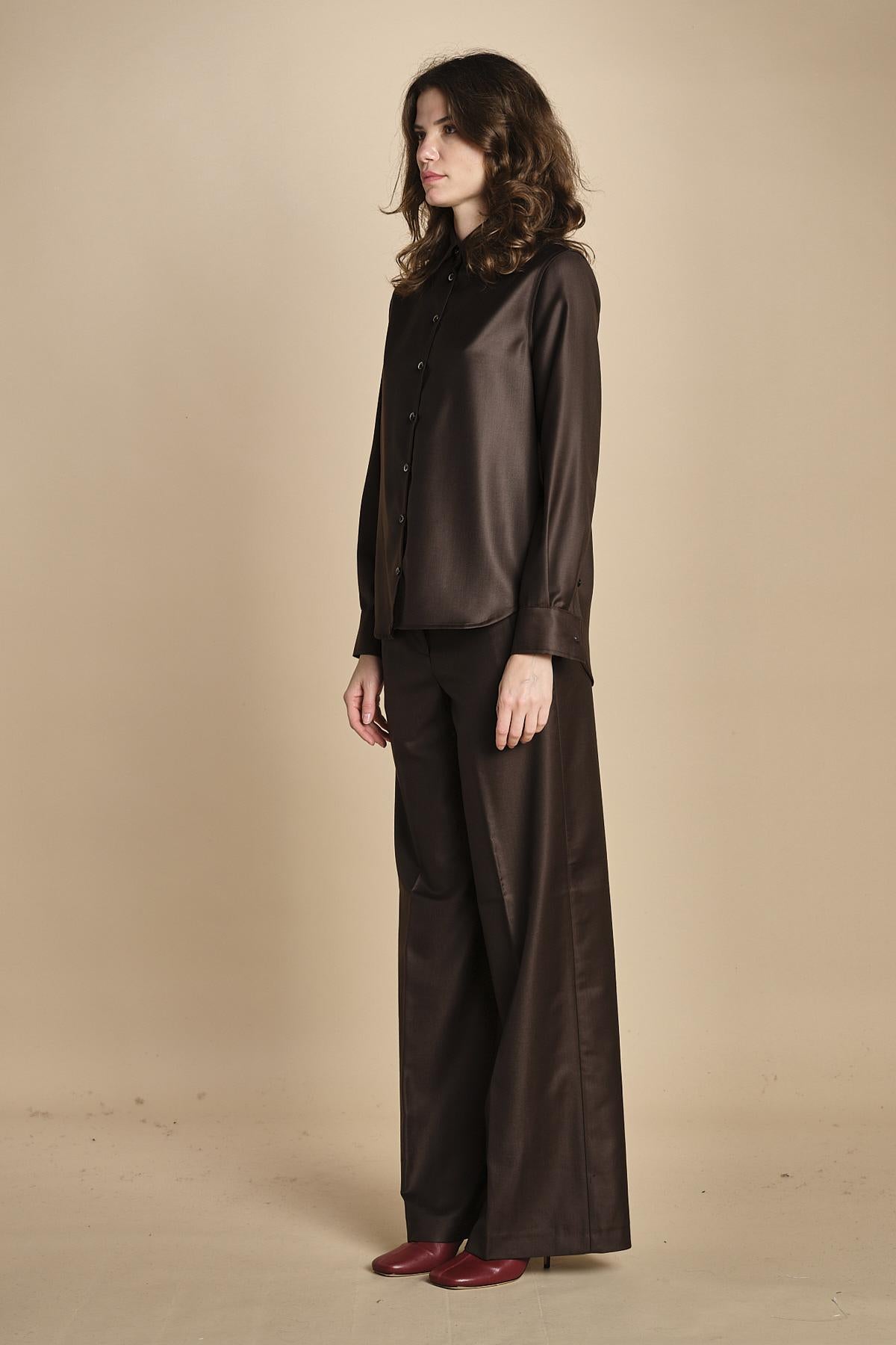 camicia collo lana e seta. ALASKA ALK03 MORO nine in the morning 