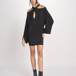 mini abito con collo intrecciato 41235-412 NERO 29 federica tosi 