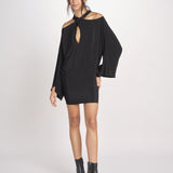 mini abito con collo intrecciato 41235-412 NERO 29 federica tosi 