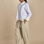LS SHIRT W FLOUNCE camicia con bordi a contrasto 21705LCE WH100 WHITE phillip lim 