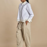 LS SHIRT W FLOUNCE camicia con bordi a contrasto 21705LCE WH100 WHITE phillip lim 