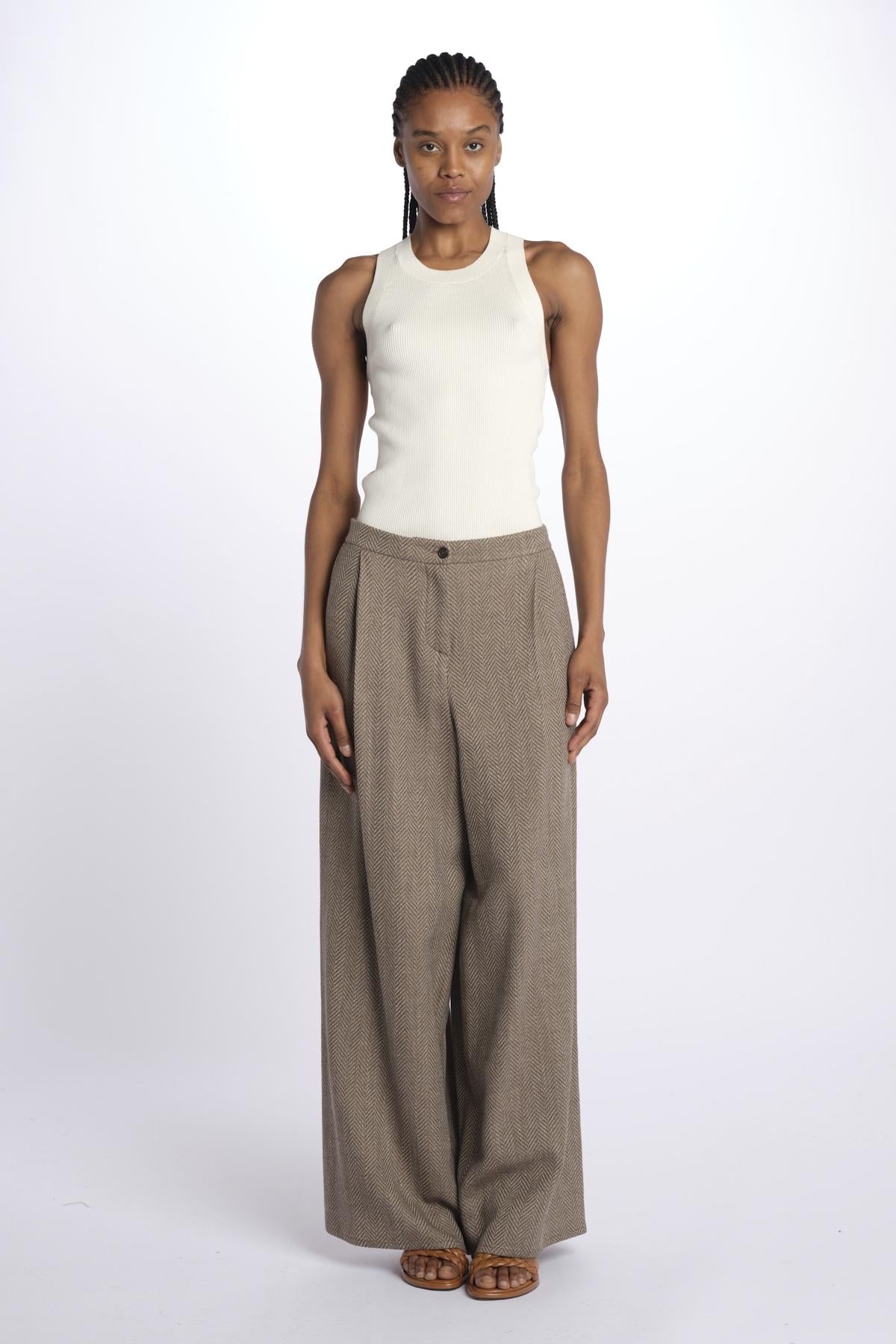 2311 pantalone spigato 2311 KHAKI dusan 