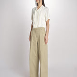 pantalone in canvas con pinces B042-02152-1186 KAKI CHIARO n21 