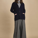 cardigan collo a scialle D251016S 9574 BLU milaura 