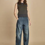 gilet jaquard. PUL0296 GRI5925W soeur 